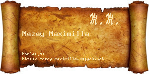 Mezey Maximilla névjegykártya